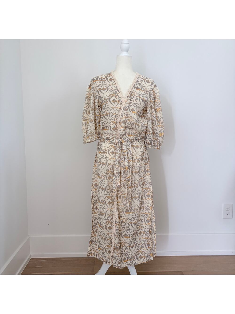 Z&L Europe Bohemian Style Cotton Kaftan Maxi Wrap Dress Medium/Large